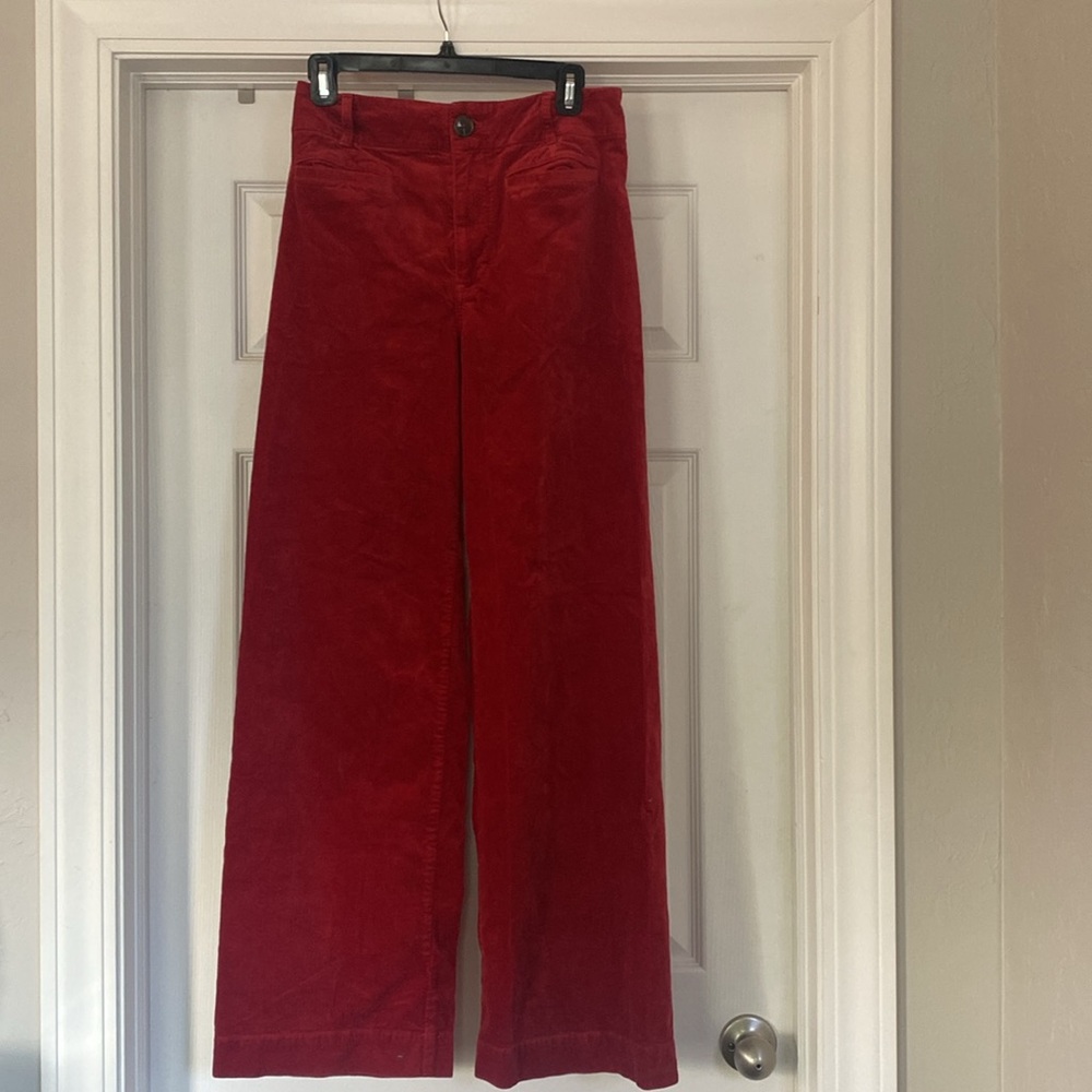 MAEVE Anthropologie Colette Red Corduroy Pants - Picture 5 of 8